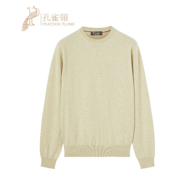 Loro Piana/诺悠翩雅男装小山羊绒低调宽松圆领套头针织衫