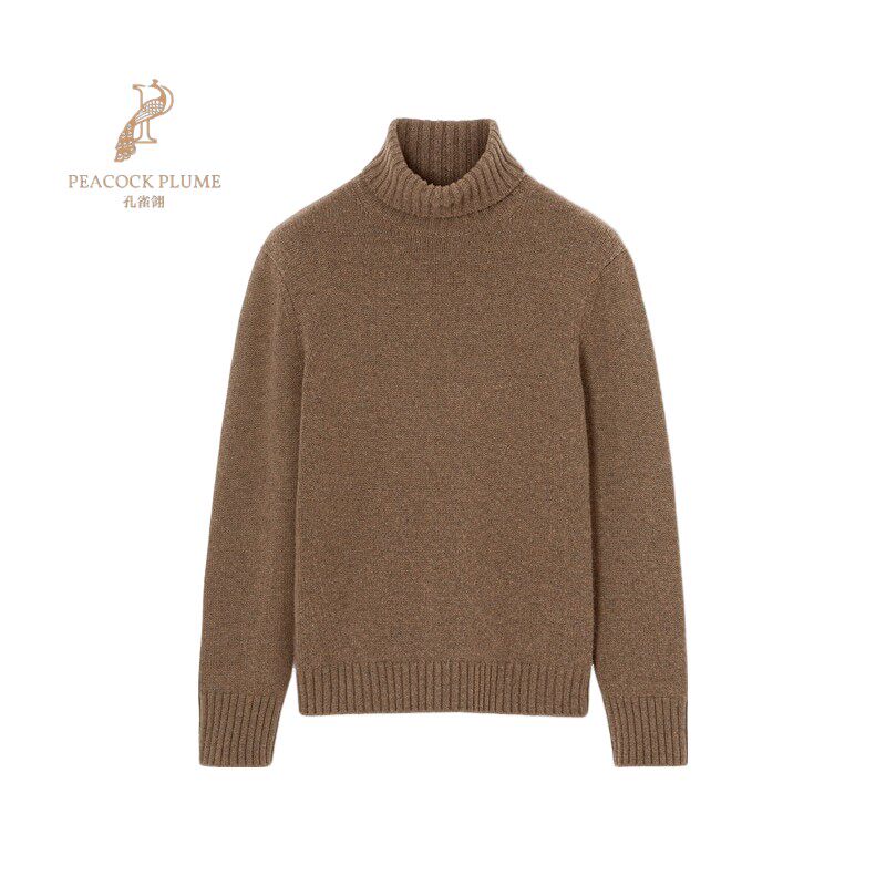 LoroPiana/诺悠翩雅男士针织衫高领幼羊绒剃毛针织罗纹袖口新款