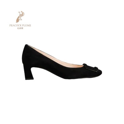 RogerVivier/罗杰维维亚女士高跟鞋麂皮搭扣Trompette跟4.5cm新款