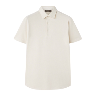 领Polo衫 Loro 衬衫 棉质珠地白色短袖 Piana 诺悠翩雅男装