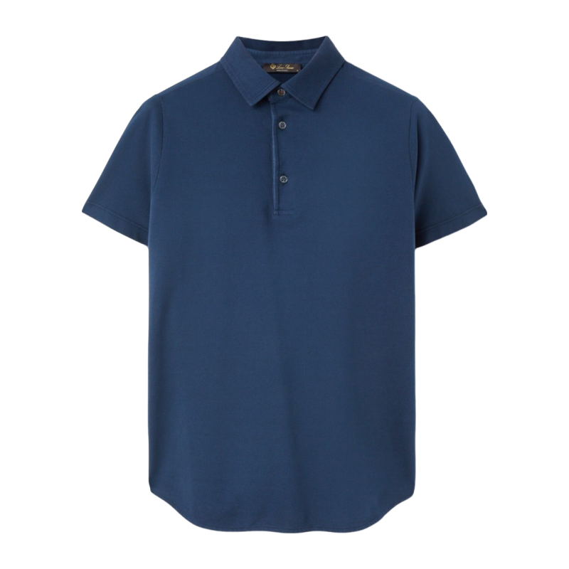 Loro Piana/诺悠翩雅男装衬衫式衣领轻盈棉质短袖Polo衫