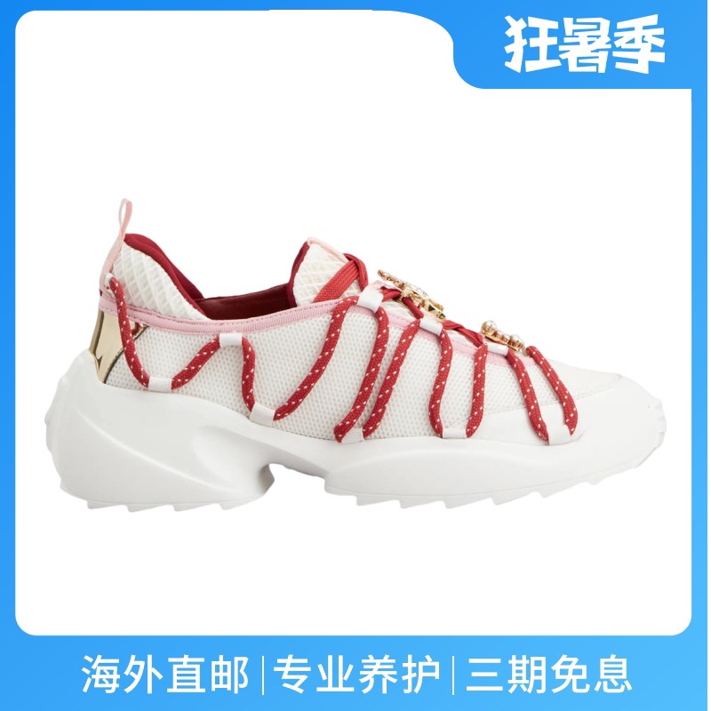 RogerVivier/罗杰维维亚女士运动休闲鞋网眼镶钻小马搭扣系带新款