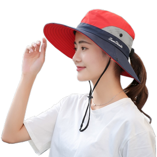 遮阳帽2025新款户外渔夫帽男女钓鱼帽防晒帽休闲披肩帽黑胶登山帽