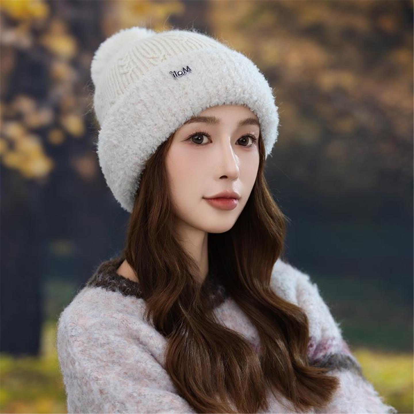 韩版百搭Mali金丝加绒兔毛保