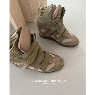 26早春坡跟内增高7cm魔术贴休闲鞋 区别市面 blacklabel时髦轮回