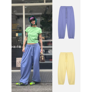 balcklabel 26夏季新款 百搭男女同款拉链开衩宽松抽绳卫裤休闲裤