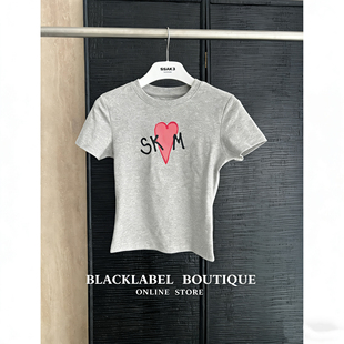 现) blacklabel 26春夏新品 爱心情人节限定款T恤 小版型baby短袖