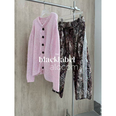 25早秋新款 tina 粉色流苏针织开衫 定制纱 毛衣 上衣 open