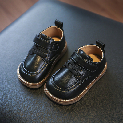 秋冬宝宝英伦风黑色休闲小皮鞋