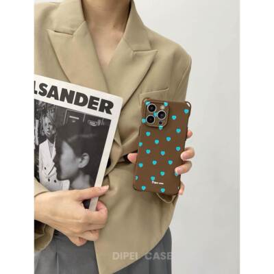 创时尚蓝心斜挎16Promax手机保护保壳挂绳适用iPhone15plus防摔小米14华为mate060Pro手腕nova12全包Pu迪配（