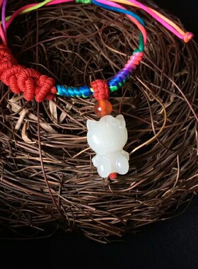 手工编织绳婴儿新疆和田玉