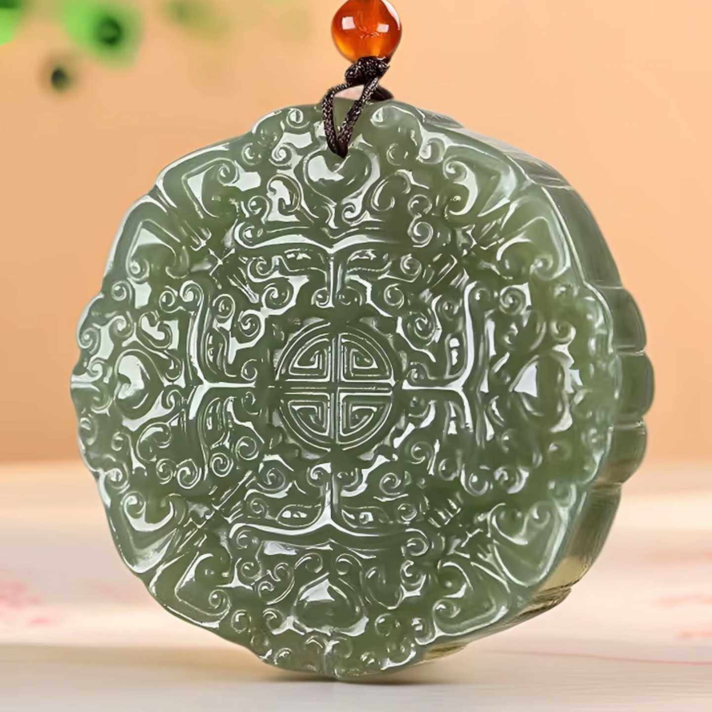 保真和田玉福寿如意吊坠