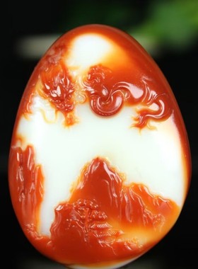 保真新疆和田玉红沁龙行天下挂件羊脂级红沁皮籽料招财生肖龙吊坠