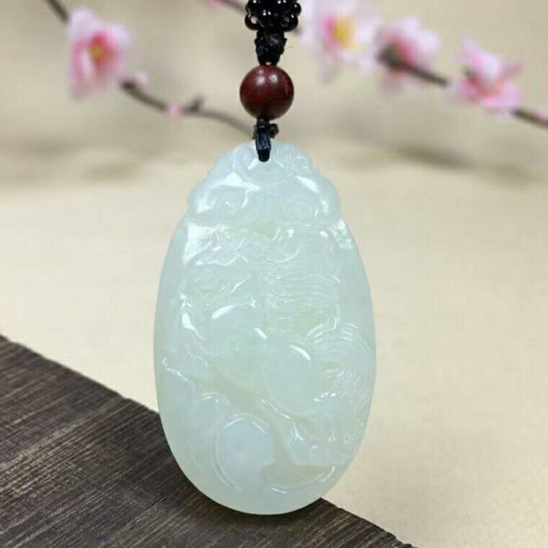 正品新疆和田玉生肖马吊坠天然玉石玉器白玉马上封侯挂件属猴玉佩