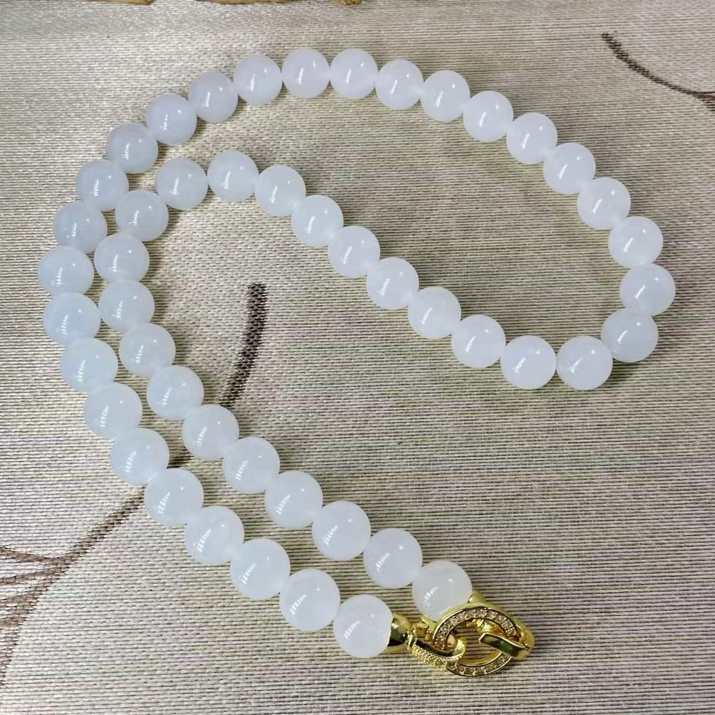 老坑料白玉项链珠链玉项链女款