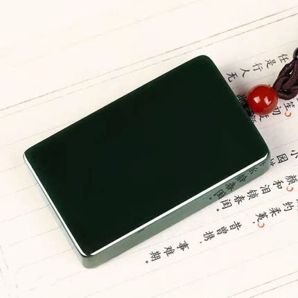 天然和田玉无事牌吊坠塔青一细料平安玉牌挂件男女情侣款时尚项坠