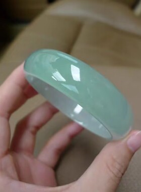 正品冰种浅绿色真玉手镯少女妈妈款玉镯翡翠色女款玉手镯手镯送礼