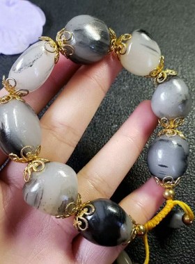 手串男士带证书和田玉青花籽料