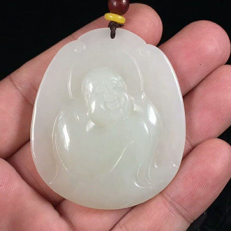天然玉石玉器正品新疆和田玉佛吊坠女款玉牌玉佩大肚佛公项坠送证