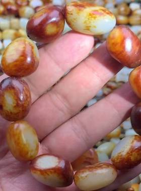 枣红皮原石籽料手串手链