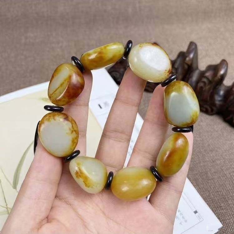 枣红皮原石籽料手串手链