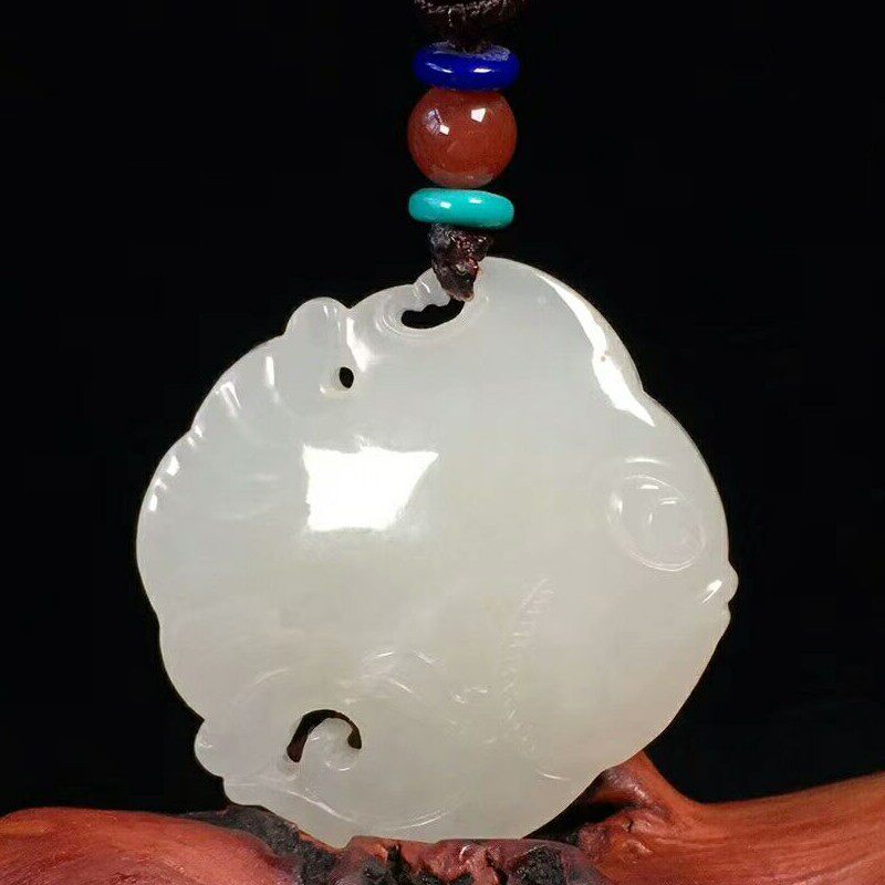 新疆和田玉鱼儿男女款玉吊坠玉鱼吊坠儿童玉坠女宝宝玉石玉佩送证