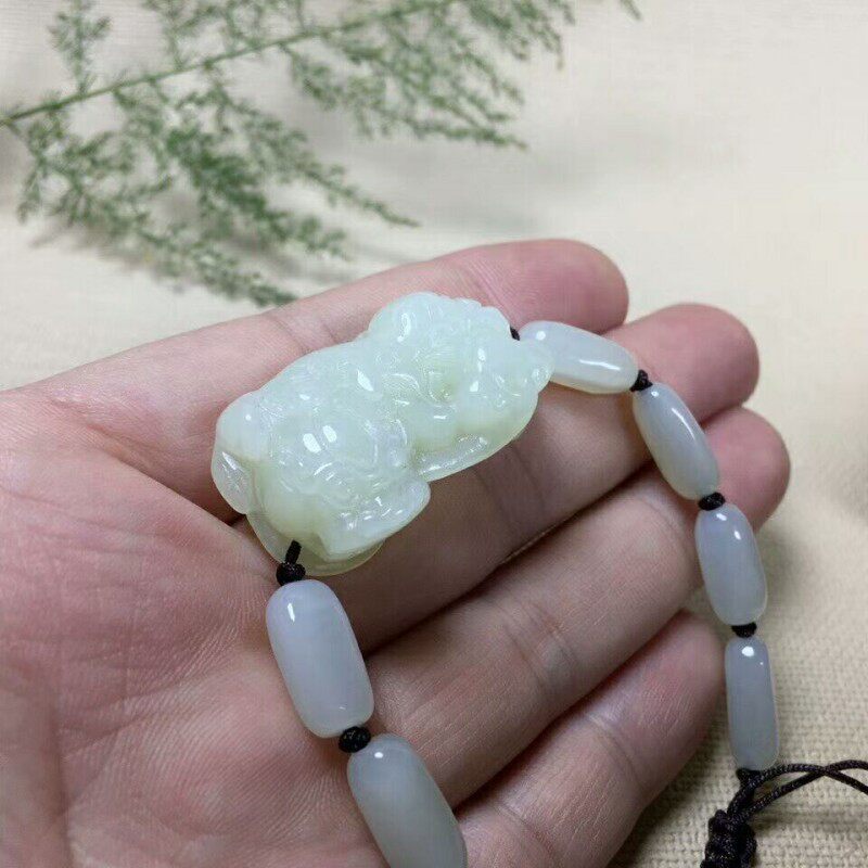 天然貔貅手链招财皮丘新疆和田玉