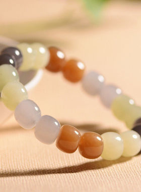 天然老型珠手串证书新疆和田玉