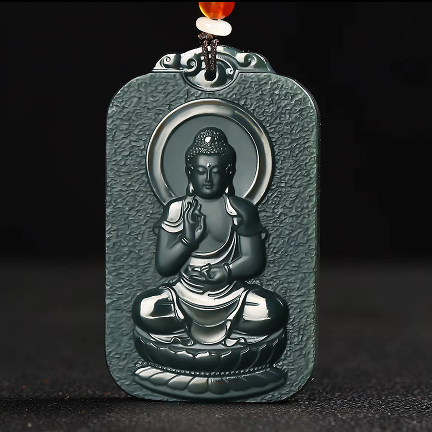 天然和田玉阿弥陀佛守护神吊坠