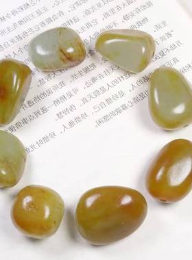 羊脂级白玉黄沁皮原石籽料手串