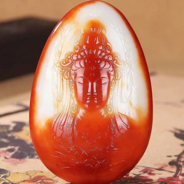 新疆和田玉观音大士挂件羊脂级红沁皮原石籽料俏雕观音吊坠男女款,珠宝/钻石/翡翠,颈饰,淘宝优惠券,粉丝福利购,淘宝优惠卷