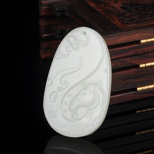 保真新疆和田玉白玉仿古马牌子吊坠天然白玉生肖马玉挂件男款玉佩