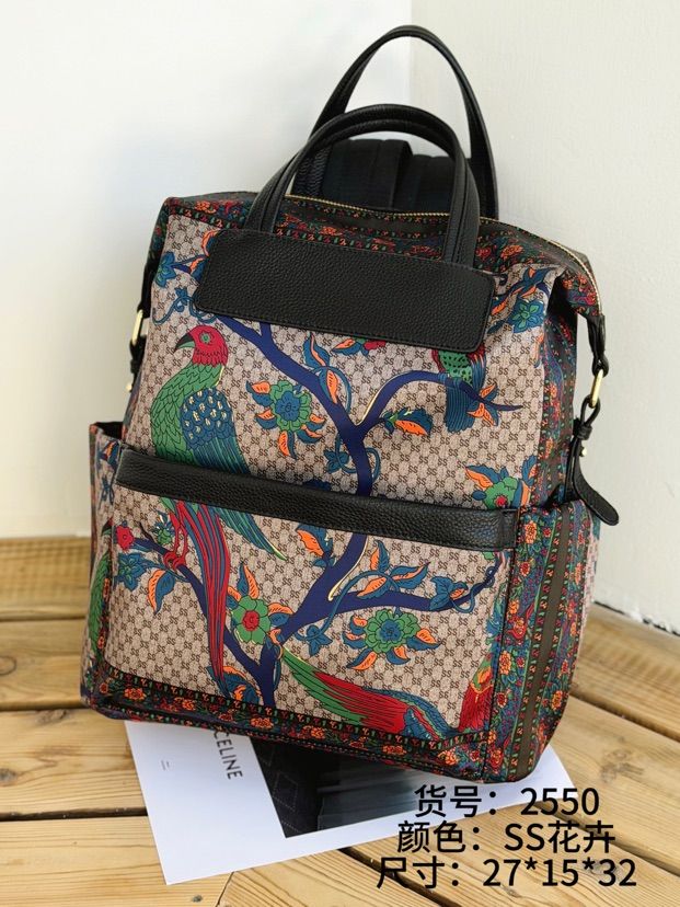 福亿双肩背包女新款时尚品牌布包大号印花民族风休闲百搭多隔层包