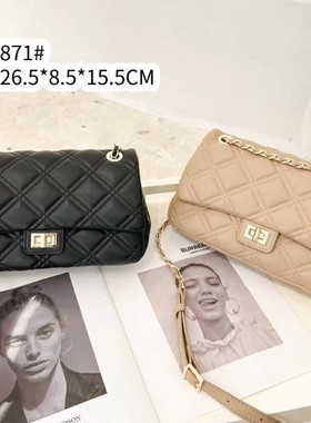 链条女包新款菲尚尼FOKI专柜正品包包韩版绣线菱格时尚两用多隔层