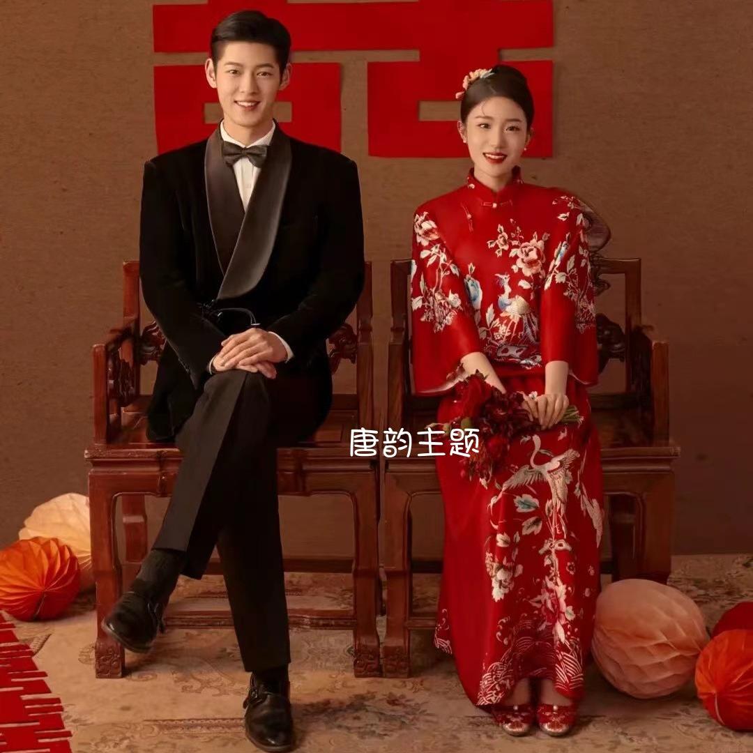 影楼囍嫁喜庆结婚照中式婚纱旗袍