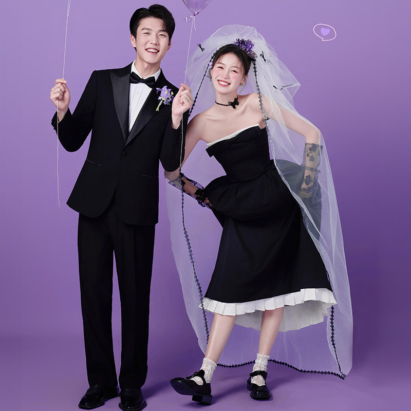 情侣新款影楼明星同款喜嫁复古礼服小众时尚高级婚纱照服装