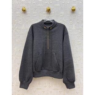 立领拉链卫衣女宽松显瘦百搭休闲短外套时髦美式复古短衣不挑人