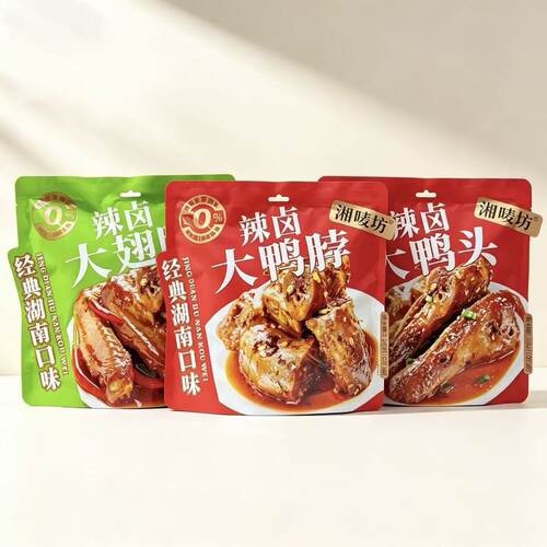 湘唛坊鸭头鸭脖鸭翅膀168g/袋装