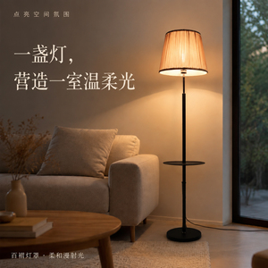 中古百褶布艺置物落地灯USB充电