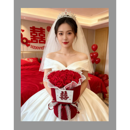 结婚订婚手捧花新婚新闺蜜朋友订婚送女友实用高档的小花束高级感