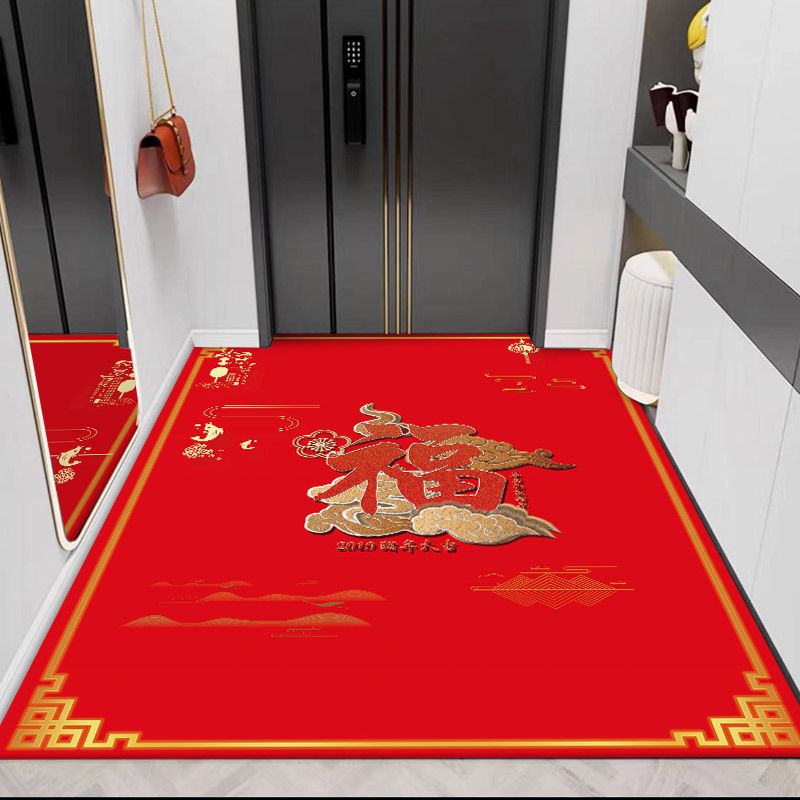红色硅藻泥可裁剪地垫入户门垫进门除尘防滑吸水脚垫浴室门口地毯