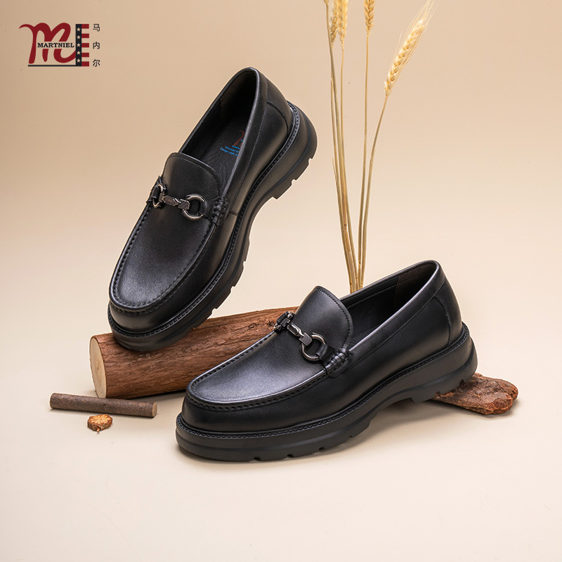 马内尔休闲厚底乐福鞋皮鞋