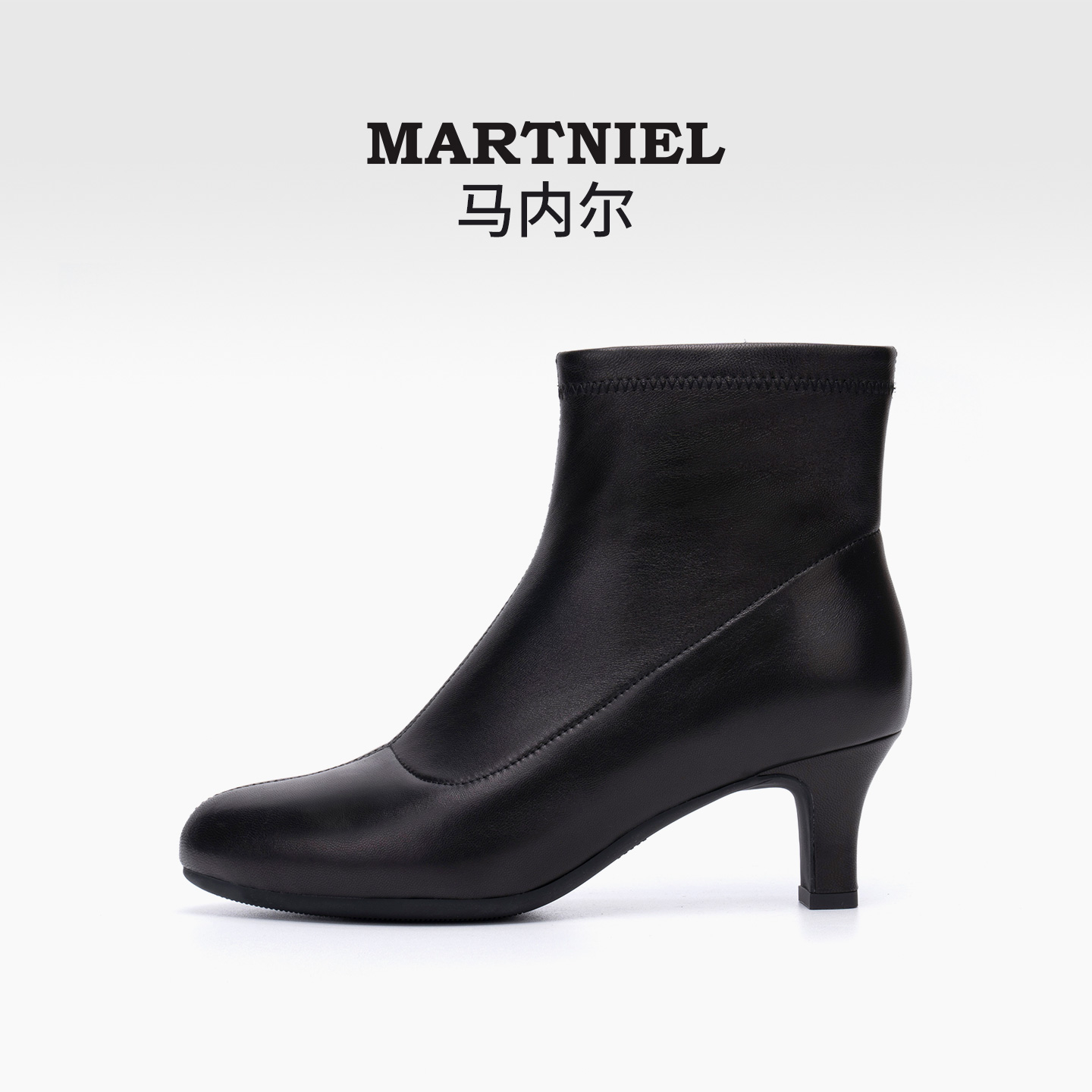 马内尔英伦风时装靴高跟
