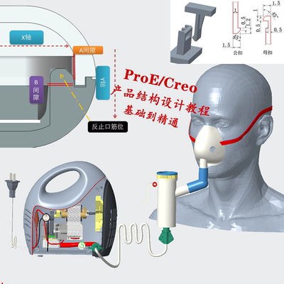 creo产品结构设计实例教程 入门、精通、开发到量产整机讲解proe