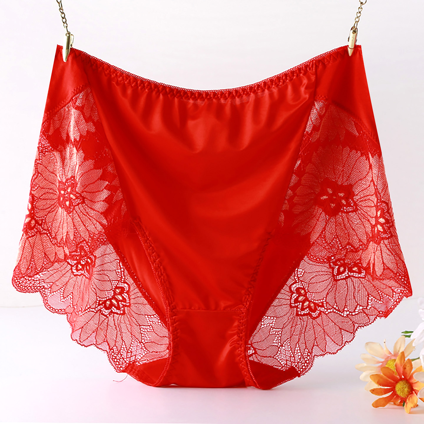 大码内裤复古蕾丝胖mm200斤