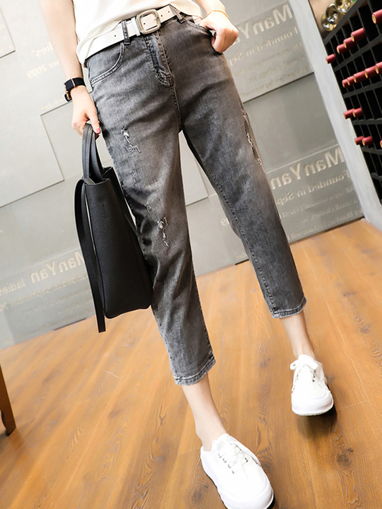 遮胯显瘦哈伦裤七分裤高腰弹力