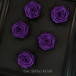 紫色玫瑰花朵布艺胸针哥特lolita精致时尚服装高级感装饰胸花配饰