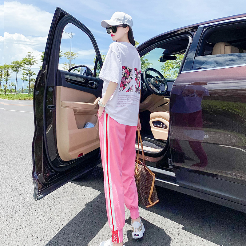 减龄宽松韩版运动套装女春夏新款春装洋气网红学生休闲夏天两件套