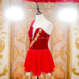 儿童雪纺现代芭蕾舞蹈服飘逸現代舞短裙演出服装表演服成人可定制