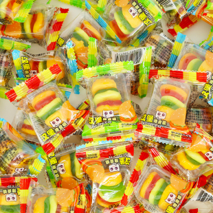 悠酷小汉堡橡皮糖软糖称重500g散装 儿童糖果软糖零食8090小吃